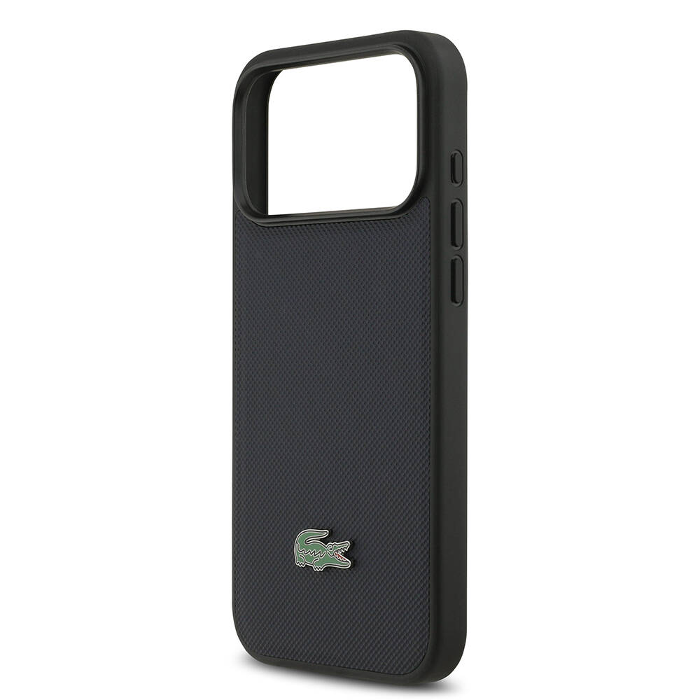 Apple iPhone 17 Pro Max Kılıf Lacoste Orjinal Lisanslı M-safe Şarj Özellikli PU Pike Desenli Metal Logolu Kapak - 14