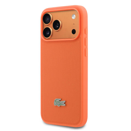 Apple iPhone 17 Pro Max Kılıf Lacoste Orjinal Lisanslı M-safe Şarj Özellikli PU Pike Desenli Metal Logolu Kapak - 2