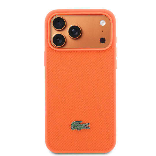 Apple iPhone 17 Pro Max Kılıf Lacoste Orjinal Lisanslı M-safe Şarj Özellikli PU Pike Desenli Metal Logolu Kapak - 3