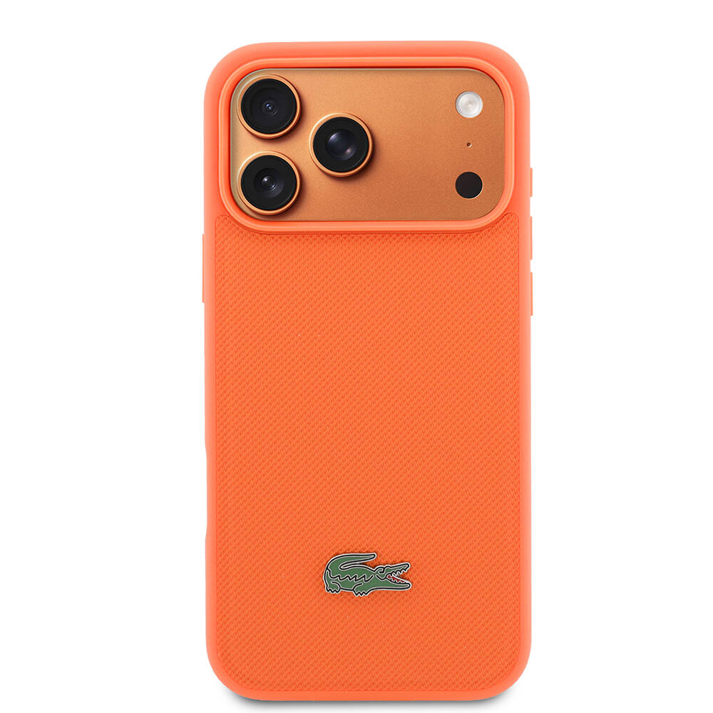Apple iPhone 17 Pro Max Kılıf Lacoste Orjinal Lisanslı M-safe Şarj Özellikli PU Pike Desenli Metal Logolu Kapak - 3