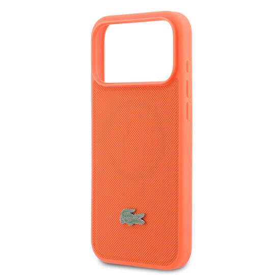 Apple iPhone 17 Pro Max Kılıf Lacoste Orjinal Lisanslı M-safe Şarj Özellikli PU Pike Desenli Metal Logolu Kapak - 6