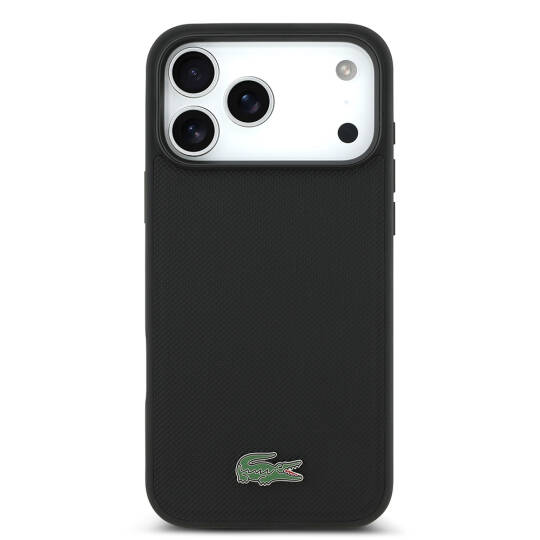 Apple iPhone 17 Pro Max Kılıf Lacoste Orjinal Lisanslı M-safe Şarj Özellikli PU Pike Desenli Metal Logolu Kartlıklı Kapak - 6