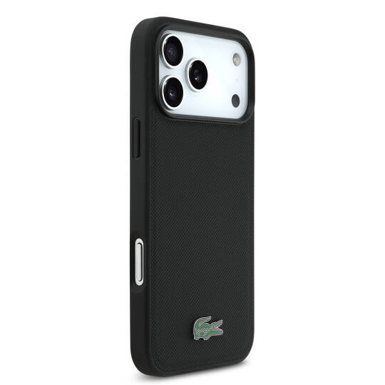 Apple iPhone 17 Pro Max Kılıf Lacoste Orjinal Lisanslı M-safe Şarj Özellikli PU Pike Desenli Metal Logolu Kartlıklı Kapak - 7