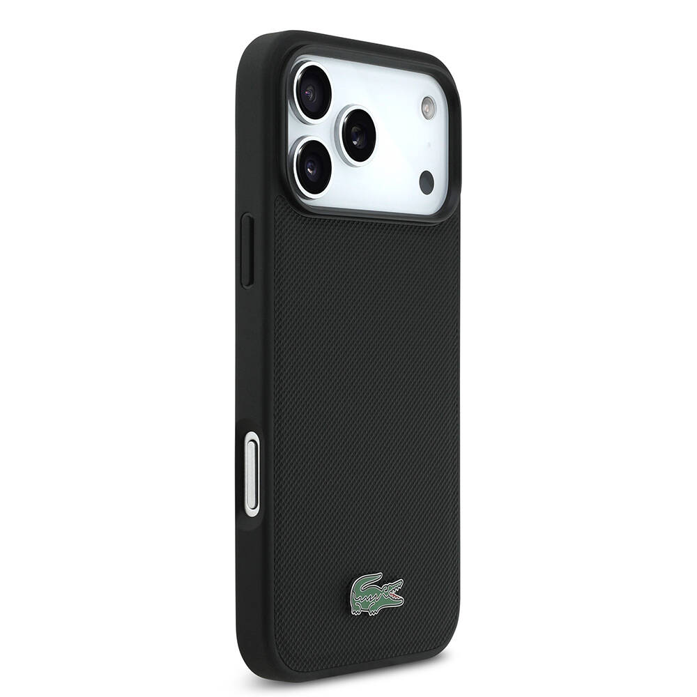 Apple iPhone 17 Pro Max Kılıf Lacoste Orjinal Lisanslı M-safe Şarj Özellikli PU Pike Desenli Metal Logolu Kartlıklı Kapak - 7