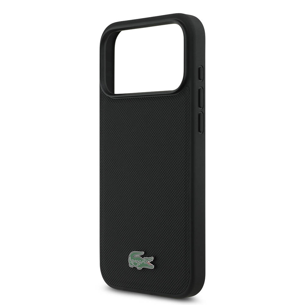 Apple iPhone 17 Pro Max Kılıf Lacoste Orjinal Lisanslı M-safe Şarj Özellikli PU Pike Desenli Metal Logolu Kartlıklı Kapak - 9