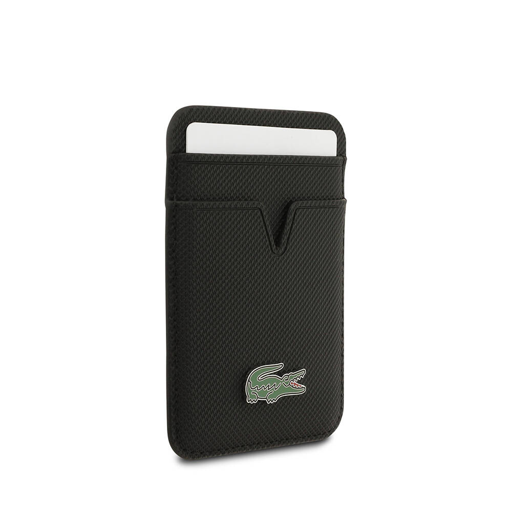 Apple iPhone 17 Pro Max Kılıf Lacoste Orjinal Lisanslı M-safe Şarj Özellikli PU Pike Desenli Metal Logolu Kartlıklı Kapak - 13
