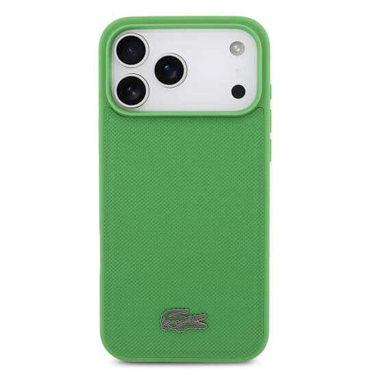 Apple iPhone 17 Pro Max Kılıf Lacoste Orjinal Lisanslı M-safe Şarj Özellikli PU Pike Desenli Metal Logolu Kartlıklı Kapak - 15