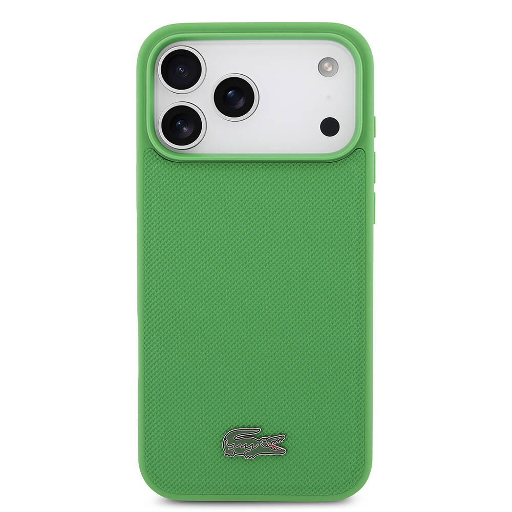 Apple iPhone 17 Pro Max Kılıf Lacoste Orjinal Lisanslı M-safe Şarj Özellikli PU Pike Desenli Metal Logolu Kartlıklı Kapak - 15