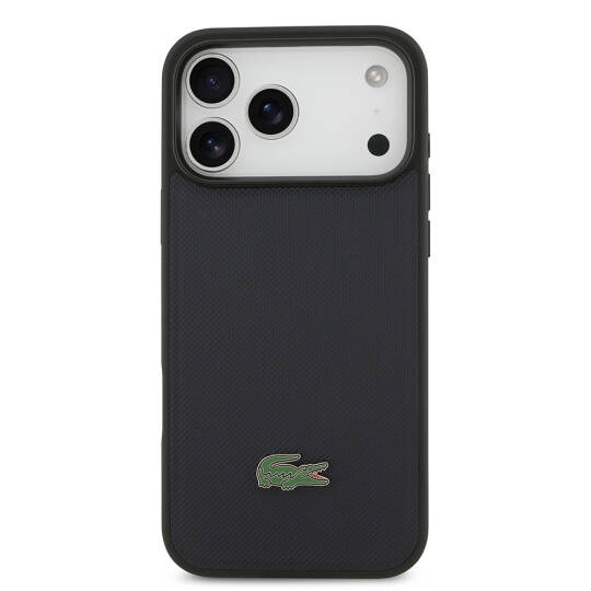 Apple iPhone 17 Pro Max Kılıf Lacoste Orjinal Lisanslı M-safe Şarj Özellikli PU Pike Desenli Metal Logolu Kartlıklı Kapak - 24
