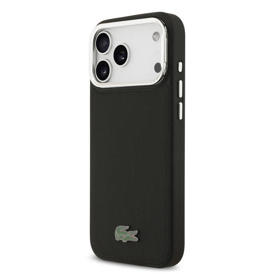 Apple iPhone 17 Pro Max Kılıf Lacoste Orjinal Lisanslı M-safe Şarj Özellikli PU Pike Desenli Standlı Metal Logolu Kapak - 6