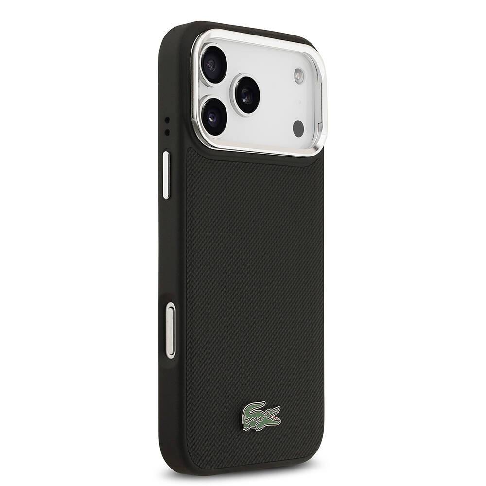 Apple iPhone 17 Pro Max Kılıf Lacoste Orjinal Lisanslı M-safe Şarj Özellikli PU Pike Desenli Standlı Metal Logolu Kapak - 8