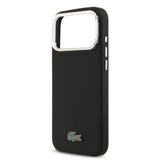 Apple iPhone 17 Pro Max Kılıf Lacoste Orjinal Lisanslı M-safe Şarj Özellikli PU Pike Desenli Standlı Metal Logolu Kapak - 10