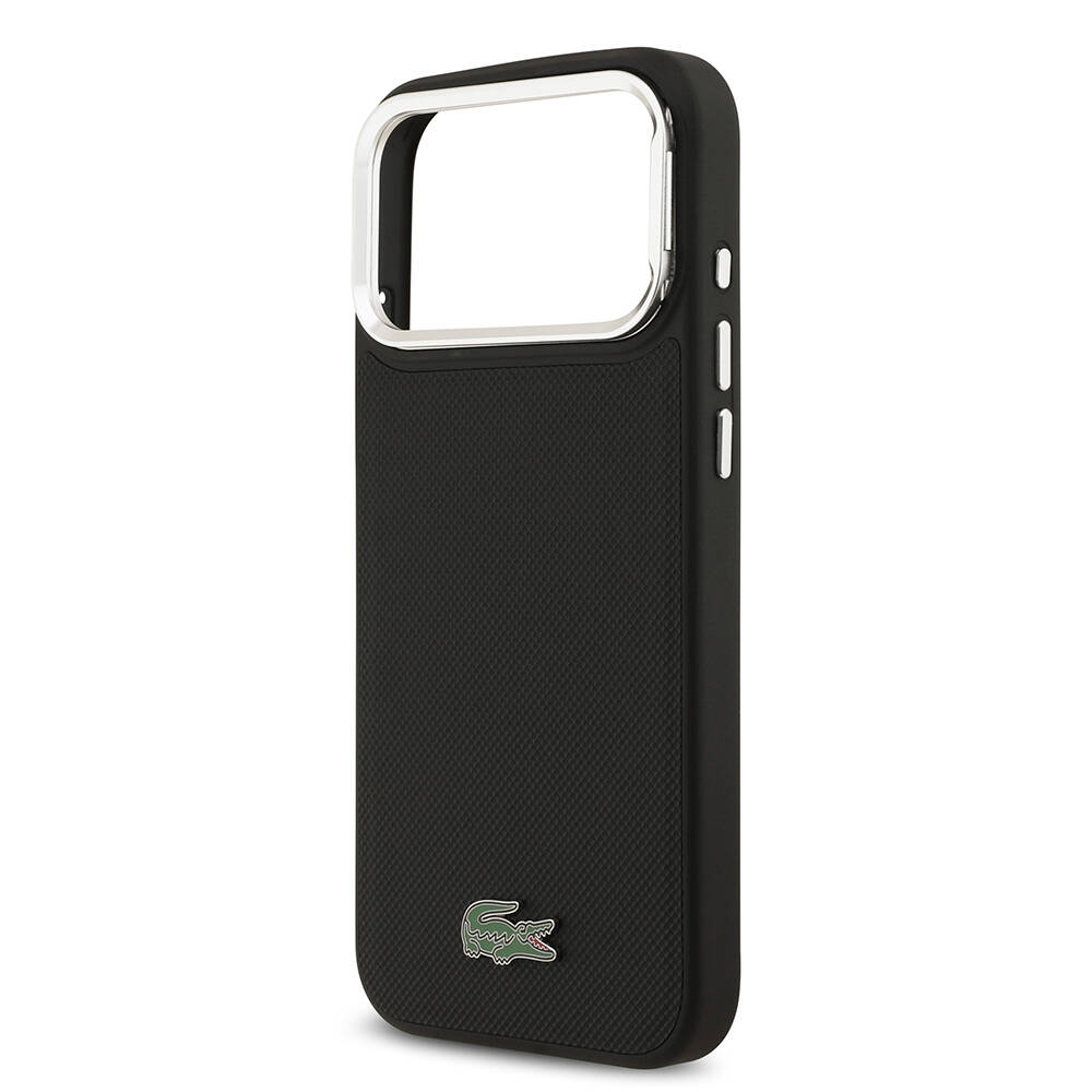 Apple iPhone 17 Pro Max Kılıf Lacoste Orjinal Lisanslı M-safe Şarj Özellikli PU Pike Desenli Standlı Metal Logolu Kapak - 10