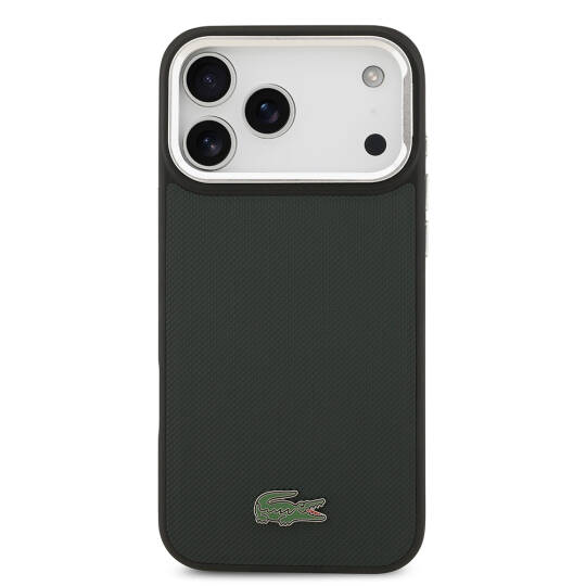 Apple iPhone 17 Pro Max Kılıf Lacoste Orjinal Lisanslı M-safe Şarj Özellikli PU Pike Desenli Standlı Metal Logolu Kapak - 21