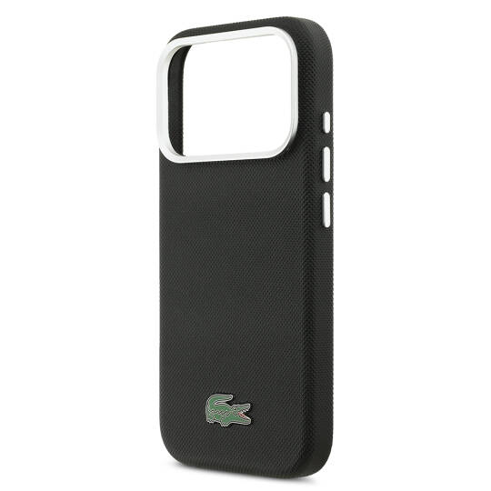 Apple iPhone 17 Pro Max Kılıf Lacoste Orjinal Lisanslı M-Safe Şarj Özellikli PVC Pike Desenli Arka Yüzey İkonik Timsah Dokuma Logolu Kapak - 22
