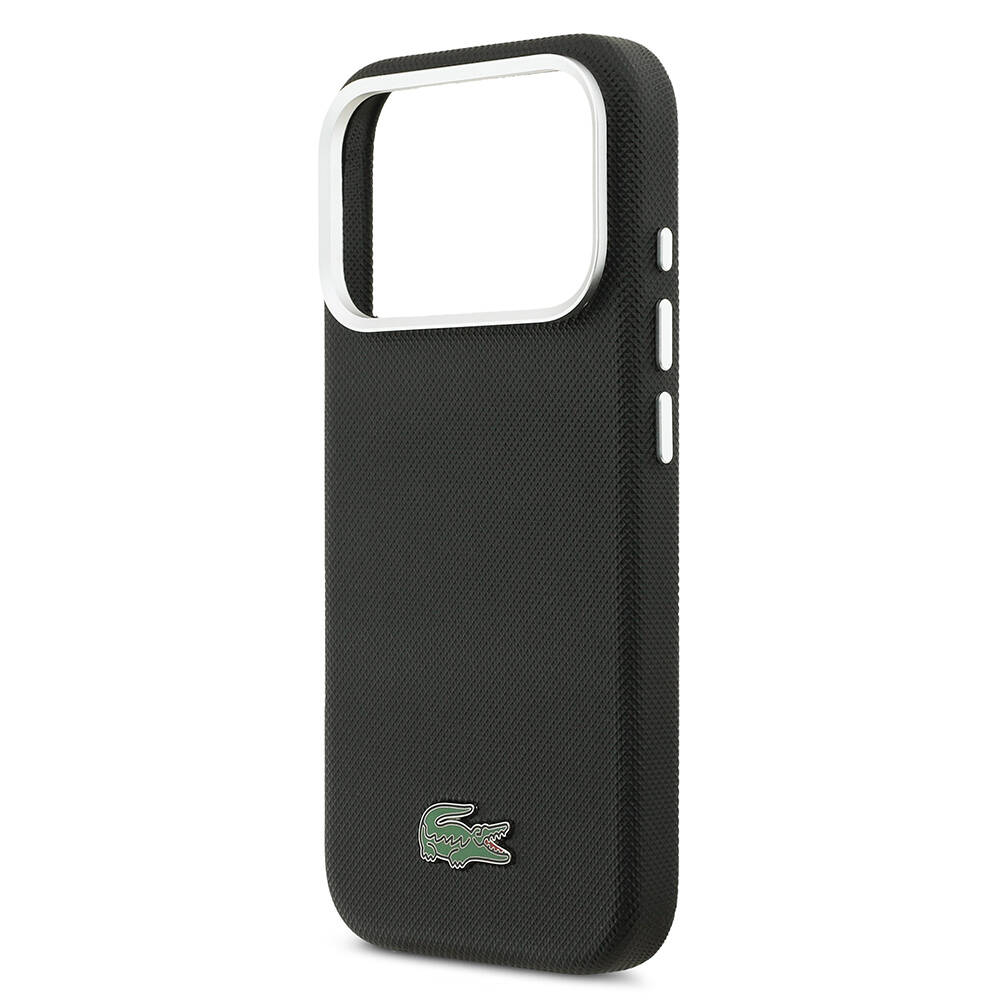 Apple iPhone 17 Pro Max Kılıf Lacoste Orjinal Lisanslı M-Safe Şarj Özellikli PVC Pike Desenli Arka Yüzey İkonik Timsah Dokuma Logolu Kapak - 22