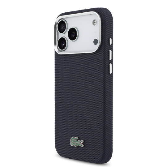 Apple iPhone 17 Pro Max Kılıf Lacoste Orjinal Lisanslı M-Safe Şarj Özellikli PVC Pike Desenli Arka Yüzey İkonik Timsah Dokuma Logolu Kapak - 2