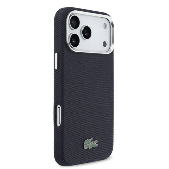 Apple iPhone 17 Pro Max Kılıf Lacoste Orjinal Lisanslı M-Safe Şarj Özellikli PVC Pike Desenli Arka Yüzey İkonik Timsah Dokuma Logolu Kapak - 4
