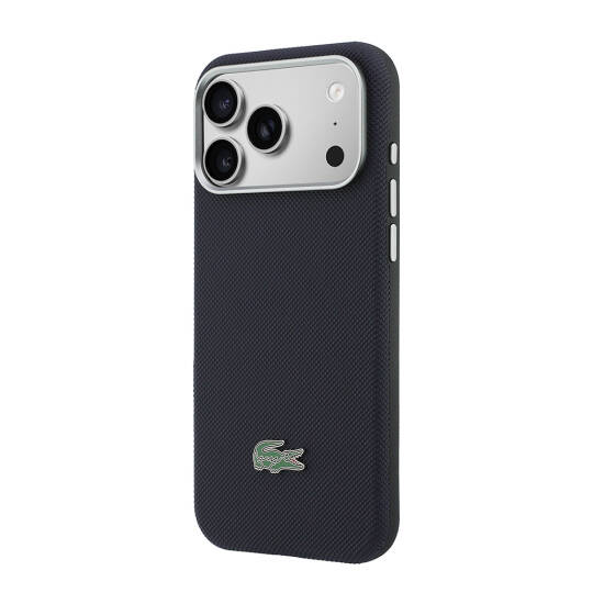 Apple iPhone 17 Pro Max Kılıf Lacoste Orjinal Lisanslı M-Safe Şarj Özellikli PVC Yarı Pike Desenli Arka Yüzey İkonik Timsah Dokuma Logolu Kapak - 10