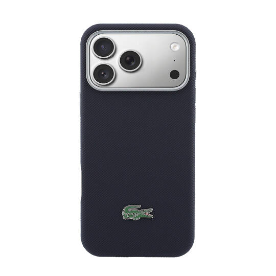 Apple iPhone 17 Pro Max Kılıf Lacoste Orjinal Lisanslı M-Safe Şarj Özellikli PVC Yarı Pike Desenli Arka Yüzey İkonik Timsah Dokuma Logolu Kapak - 11