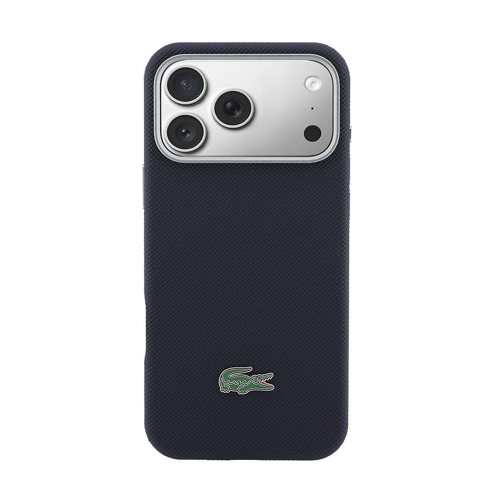 Apple iPhone 17 Pro Max Kılıf Lacoste Orjinal Lisanslı M-Safe Şarj Özellikli PVC Yarı Pike Desenli Arka Yüzey İkonik Timsah Dokuma Logolu Kapak - 11