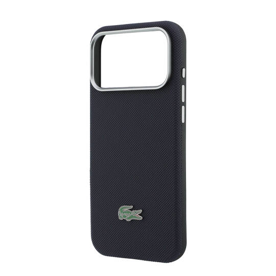 Apple iPhone 17 Pro Max Kılıf Lacoste Orjinal Lisanslı M-Safe Şarj Özellikli PVC Yarı Pike Desenli Arka Yüzey İkonik Timsah Dokuma Logolu Kapak - 14