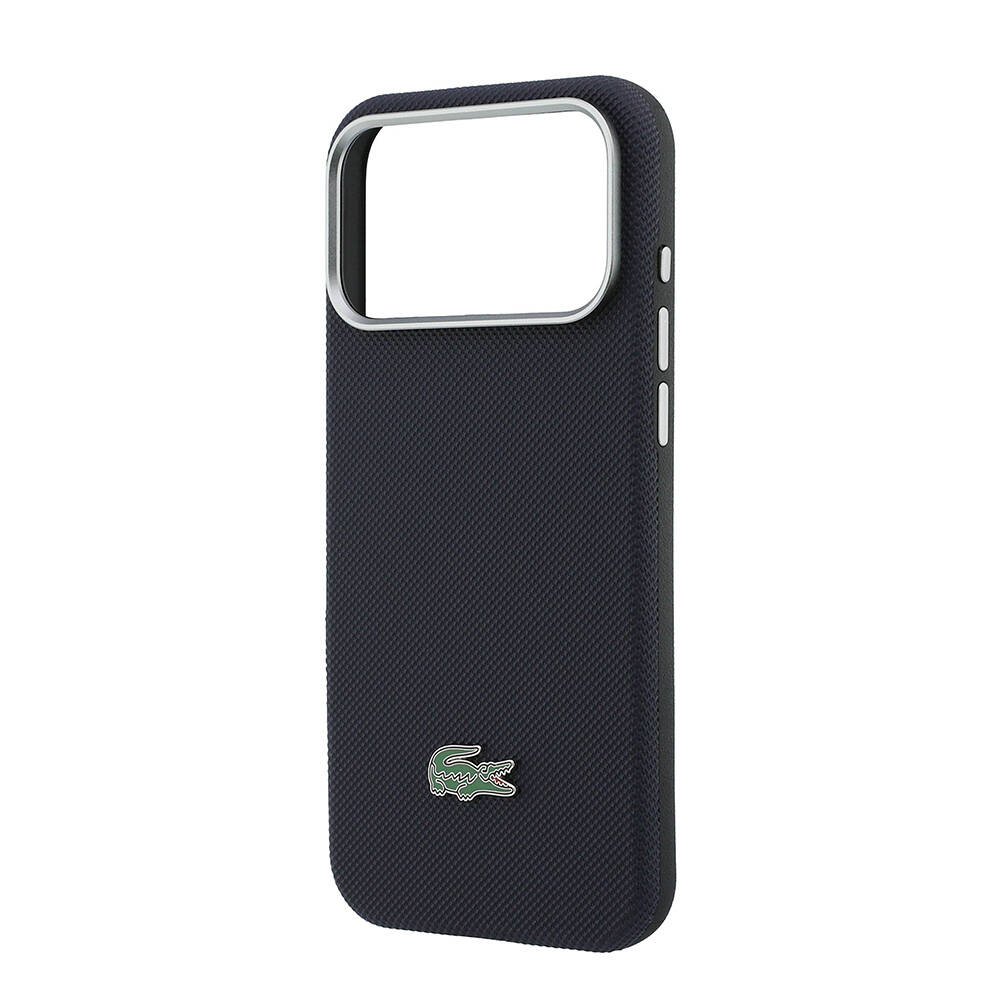 Apple iPhone 17 Pro Max Kılıf Lacoste Orjinal Lisanslı M-Safe Şarj Özellikli PVC Yarı Pike Desenli Arka Yüzey İkonik Timsah Dokuma Logolu Kapak - 14