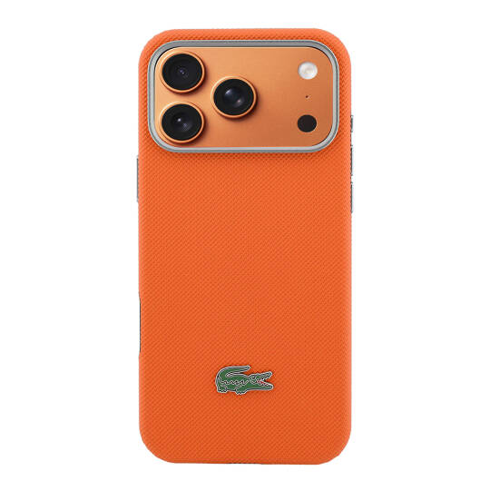 Apple iPhone 17 Pro Max Kılıf Lacoste Orjinal Lisanslı M-Safe Şarj Özellikli PVC Yarı Pike Desenli Arka Yüzey İkonik Timsah Dokuma Logolu Kapak - 3