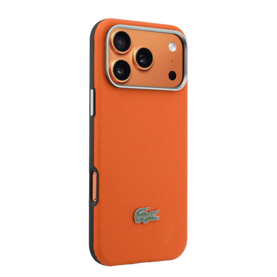Apple iPhone 17 Pro Max Kılıf Lacoste Orjinal Lisanslı M-Safe Şarj Özellikli PVC Yarı Pike Desenli Arka Yüzey İkonik Timsah Dokuma Logolu Kapak - 4