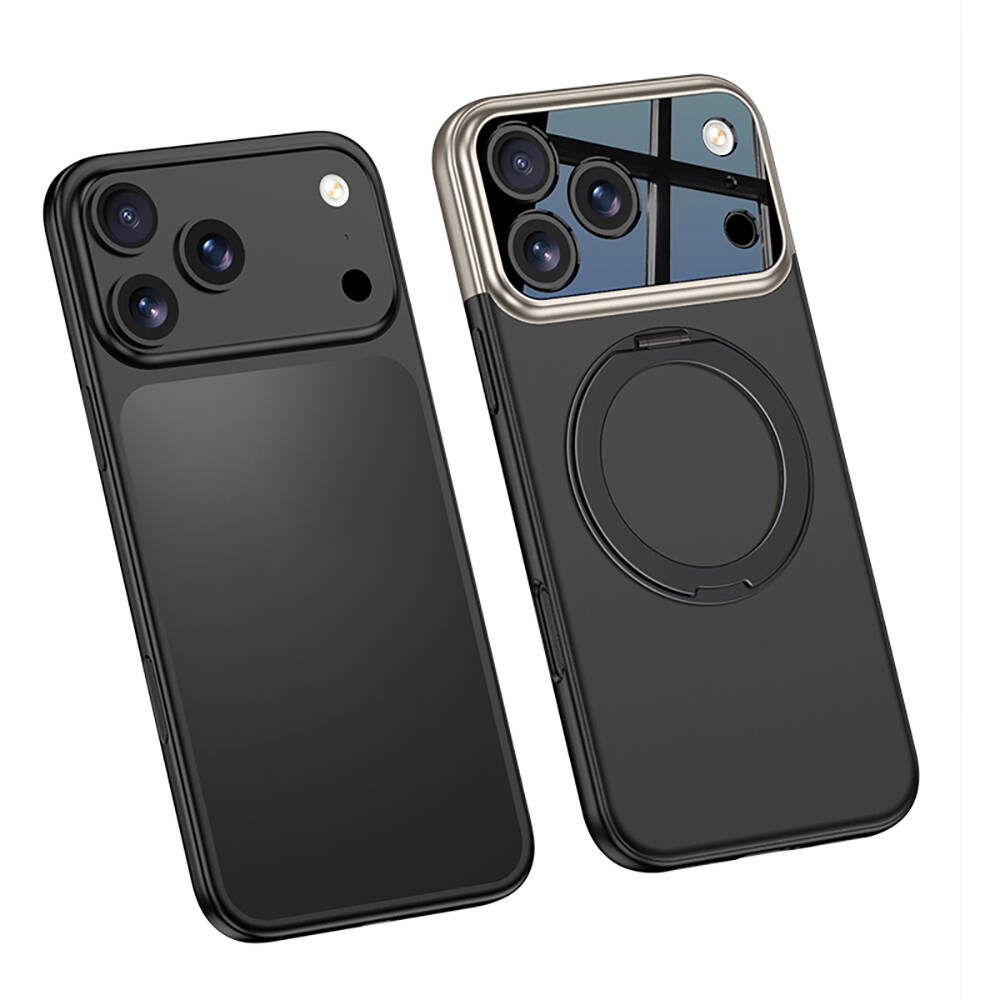 Apple iPhone 17 Pro Max Kılıf M-safe Şarj Özellikli 360 Derece Standlı Çift Parçalı Zore Torino Kapak - 9