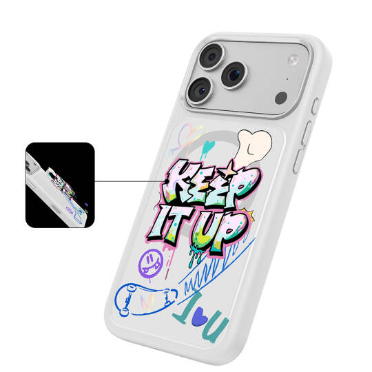 Apple iPhone 17 Pro Max Kılıf M-safe Şarj Özellikli 3D Baskılı Tasarım Mutural Graffiti Serisi Kapak - 32