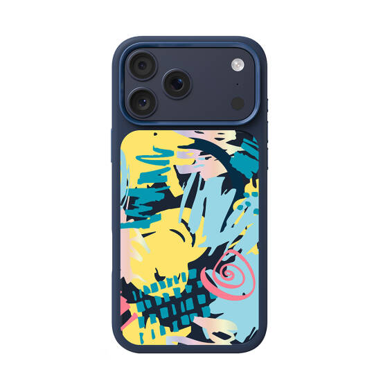 Apple iPhone 17 Pro Max Kılıf M-safe Şarj Özellikli 3D Baskılı Tasarım Mutural Graffiti Serisi Kapak - 21