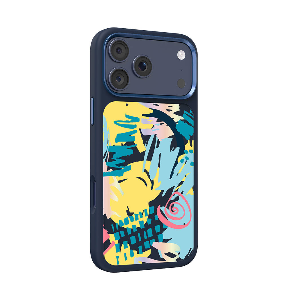 Apple iPhone 17 Pro Max Kılıf M-safe Şarj Özellikli 3D Baskılı Tasarım Mutural Graffiti Serisi Kapak - 22