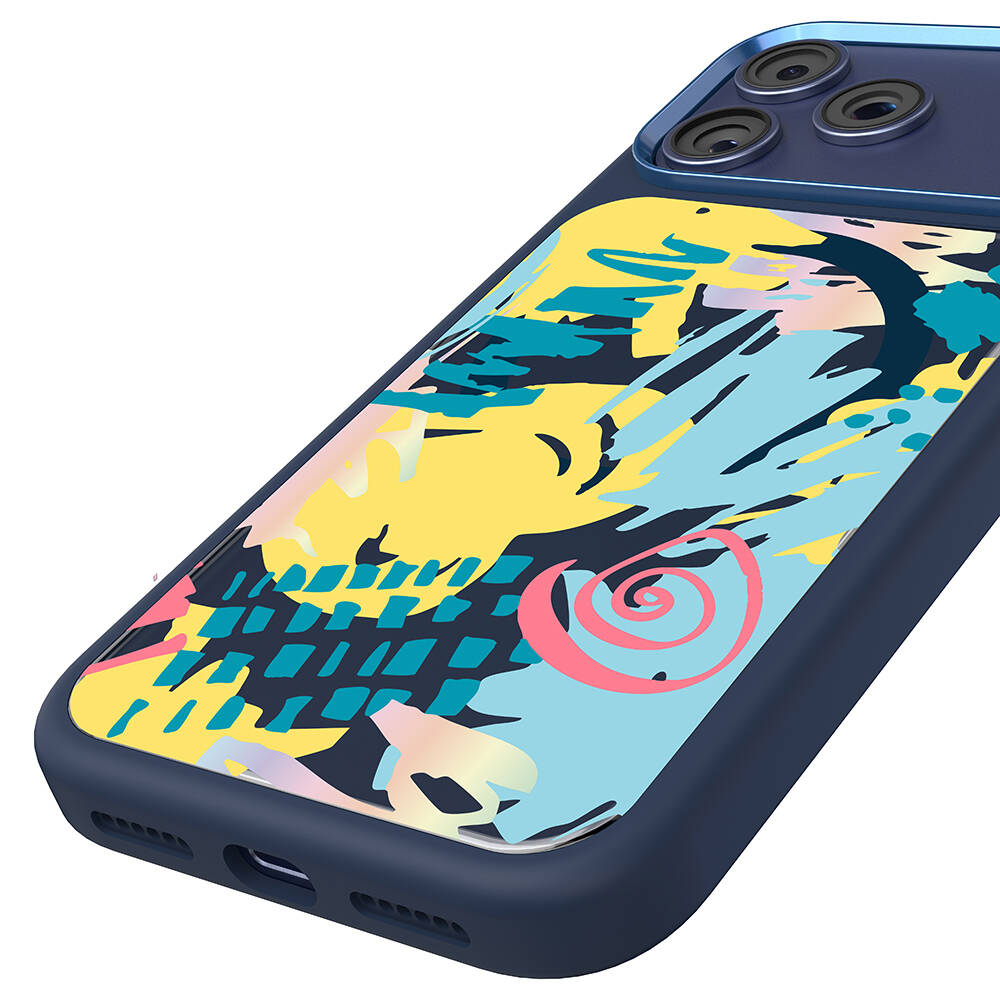 Apple iPhone 17 Pro Max Kılıf M-safe Şarj Özellikli 3D Baskılı Tasarım Mutural Graffiti Serisi Kapak - 23