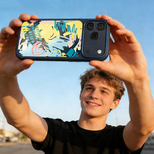 Apple iPhone 17 Pro Max Kılıf M-safe Şarj Özellikli 3D Baskılı Tasarım Mutural Graffiti Serisi Kapak - 24