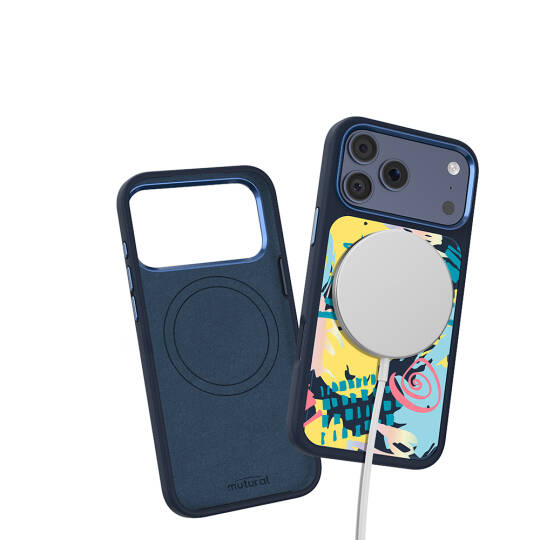 Apple iPhone 17 Pro Max Kılıf M-safe Şarj Özellikli 3D Baskılı Tasarım Mutural Graffiti Serisi Kapak - 25