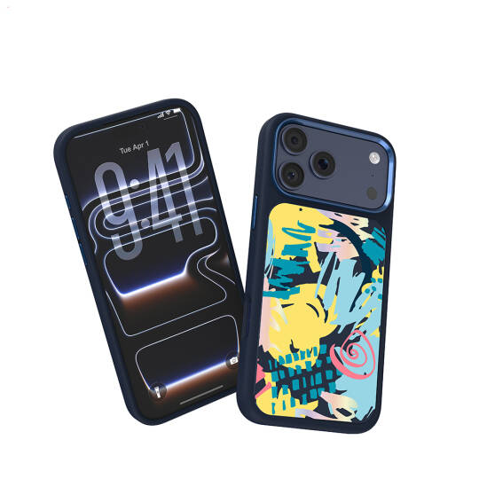 Apple iPhone 17 Pro Max Kılıf M-safe Şarj Özellikli 3D Baskılı Tasarım Mutural Graffiti Serisi Kapak - 30