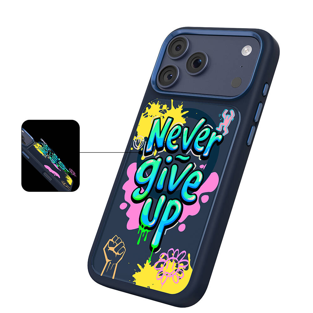 Apple iPhone 17 Pro Max Kılıf M-safe Şarj Özellikli 3D Baskılı Tasarım Mutural Graffiti Serisi Kapak - 19