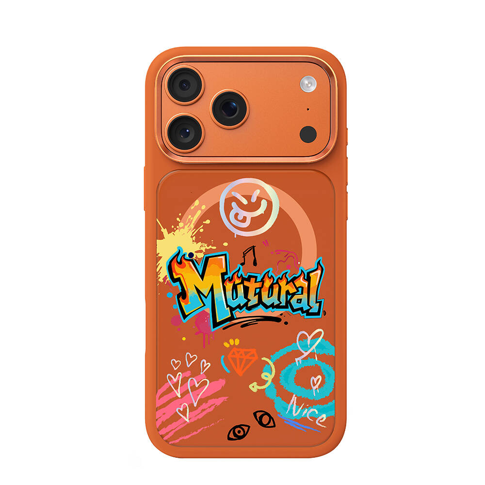 Apple iPhone 17 Pro Max Kılıf M-safe Şarj Özellikli 3D Baskılı Tasarım Mutural Graffiti Serisi Kapak - 1