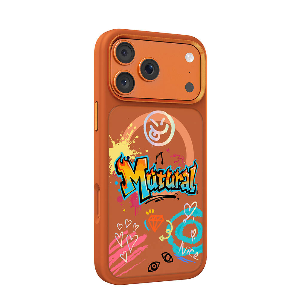 Apple iPhone 17 Pro Max Kılıf M-safe Şarj Özellikli 3D Baskılı Tasarım Mutural Graffiti Serisi Kapak - 2