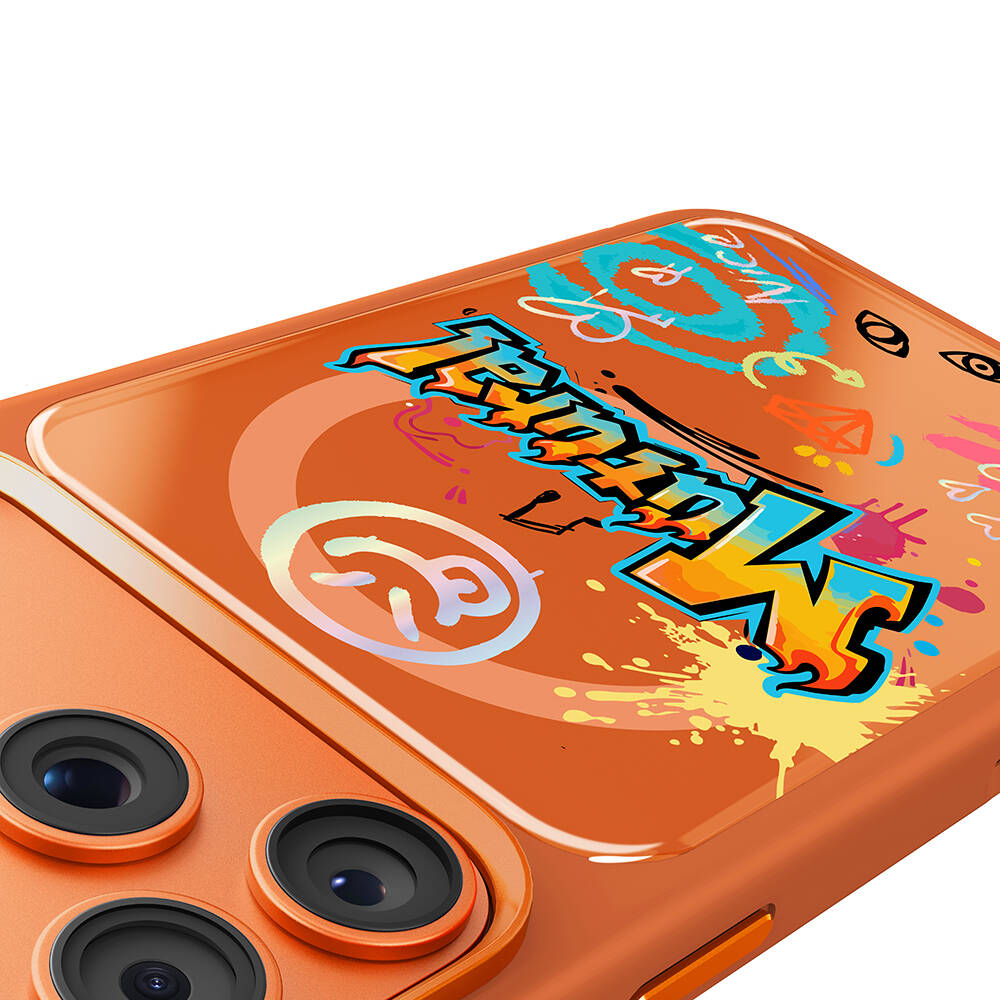 Apple iPhone 17 Pro Max Kılıf M-safe Şarj Özellikli 3D Baskılı Tasarım Mutural Graffiti Serisi Kapak - 5
