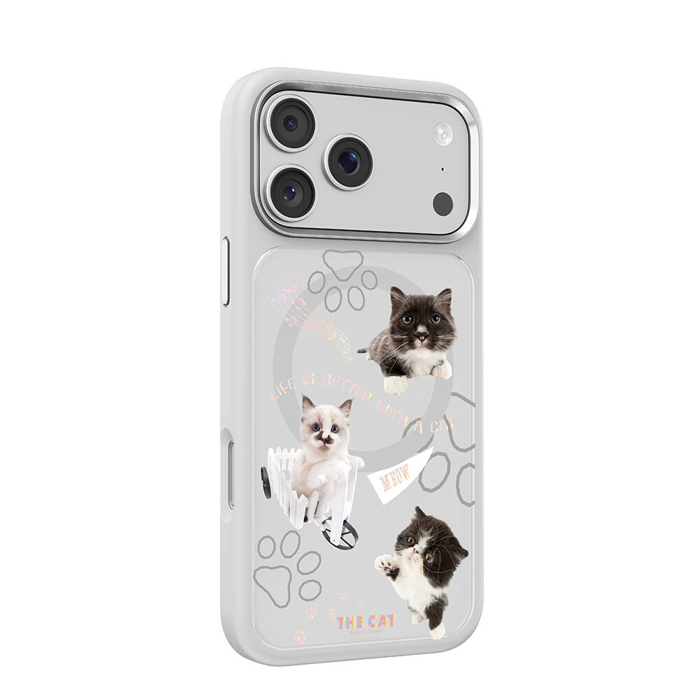 Apple iPhone 17 Pro Max Kılıf M-safe Şarj Özellikli 3D Baskılı Tasarım Mutural The Cat Serisi Kapak - 29