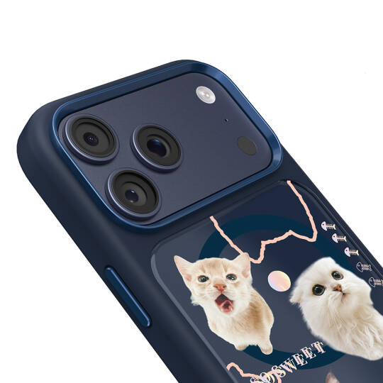 Apple iPhone 17 Pro Max Kılıf M-safe Şarj Özellikli 3D Baskılı Tasarım Mutural The Cat Serisi Kapak - 20