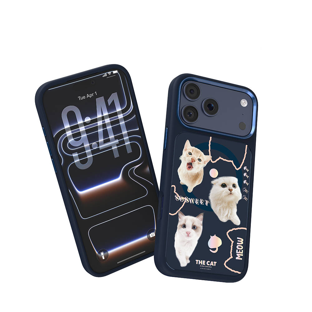 Apple iPhone 17 Pro Max Kılıf M-safe Şarj Özellikli 3D Baskılı Tasarım Mutural The Cat Serisi Kapak - 22