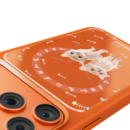 Apple iPhone 17 Pro Max Kılıf M-safe Şarj Özellikli 3D Baskılı Tasarım Mutural The Cat Serisi Kapak - 11