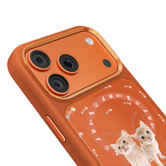 Apple iPhone 17 Pro Max Kılıf M-safe Şarj Özellikli 3D Baskılı Tasarım Mutural The Cat Serisi Kapak - 15