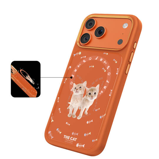 Apple iPhone 17 Pro Max Kılıf M-safe Şarj Özellikli 3D Baskılı Tasarım Mutural The Cat Serisi Kapak - 17