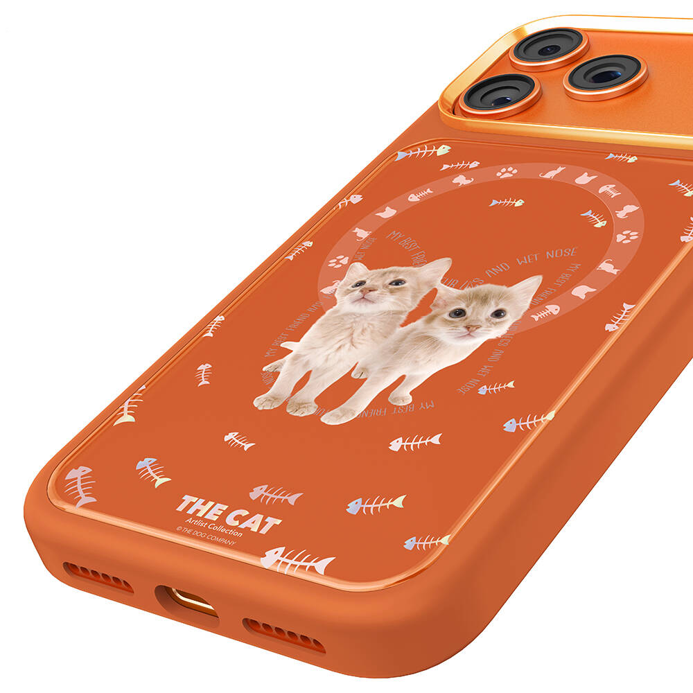 Apple iPhone 17 Pro Max Kılıf M-safe Şarj Özellikli 3D Baskılı Tasarım Mutural The Cat Serisi Kapak - 18