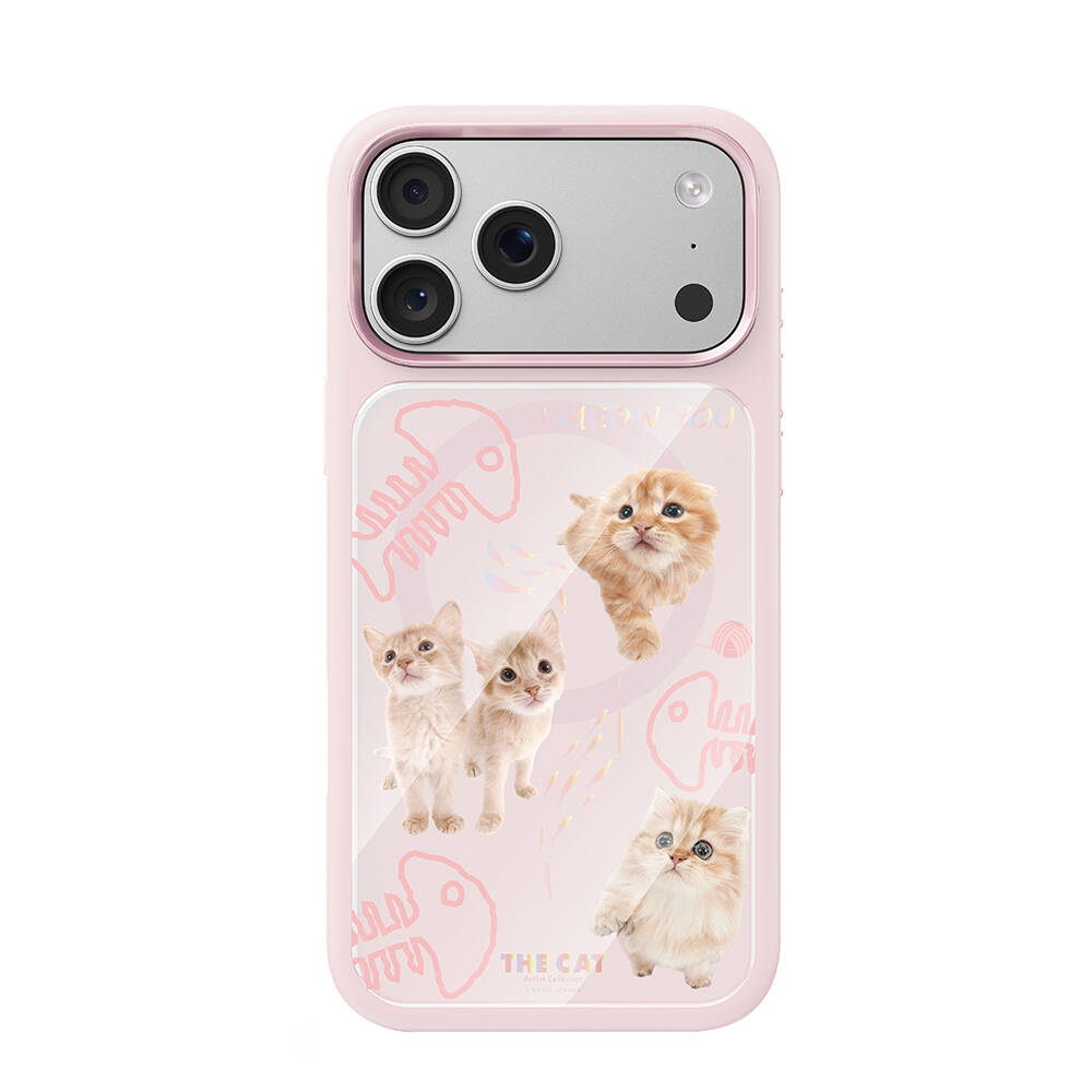 Apple iPhone 17 Pro Max Kılıf M-safe Şarj Özellikli 3D Baskılı Tasarım Mutural The Cat Serisi Kapak - 1