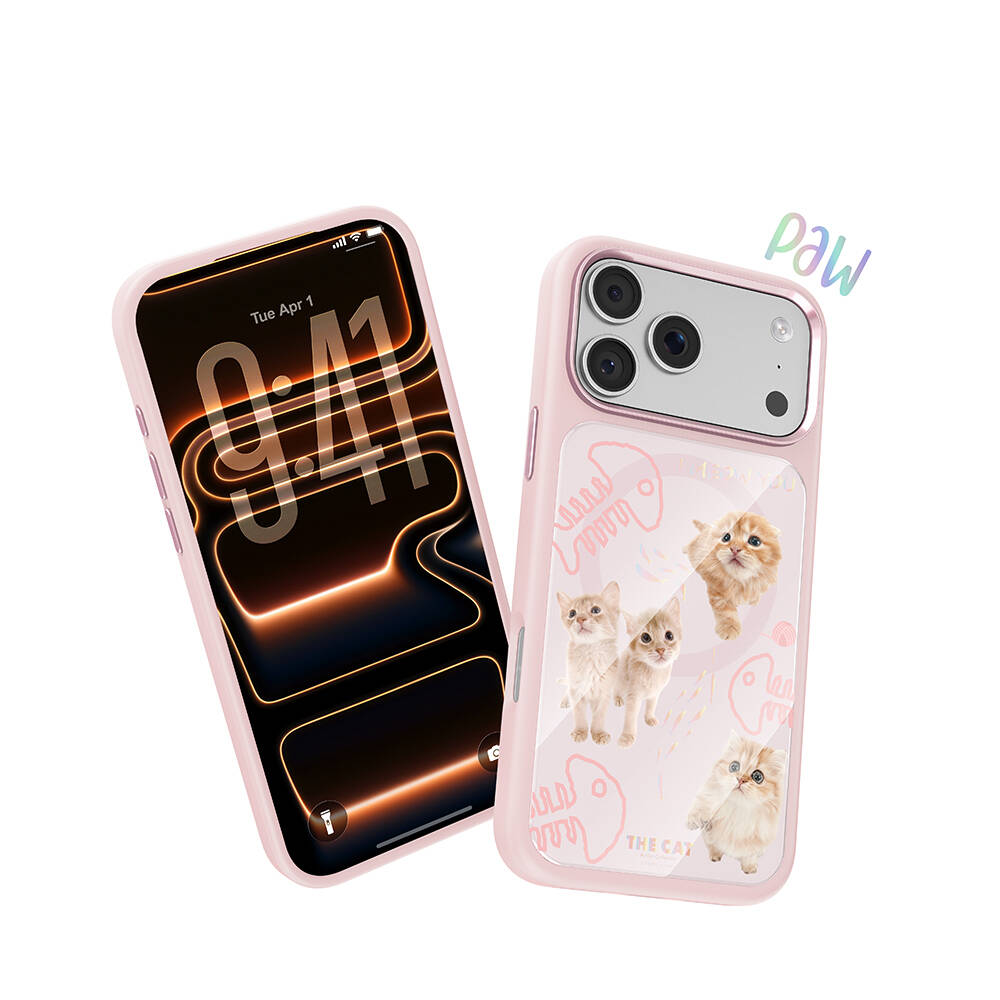 Apple iPhone 17 Pro Max Kılıf M-safe Şarj Özellikli 3D Baskılı Tasarım Mutural The Cat Serisi Kapak - 4
